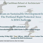 Students in the Architecture & Environment course, present their findings in exploring routes to sustainable development in the PBPA, based on research carried out on the future for low income countries in coping with climate change issues.
