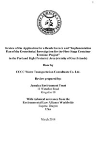JET's Review of CHEC's Beach License Application to NEPA to Conduct a Geotechnical Survey on and near Goat Islands
